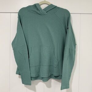 🍒 Roxy Teal Green Waffle Knit Hoodie Size M 🍒
